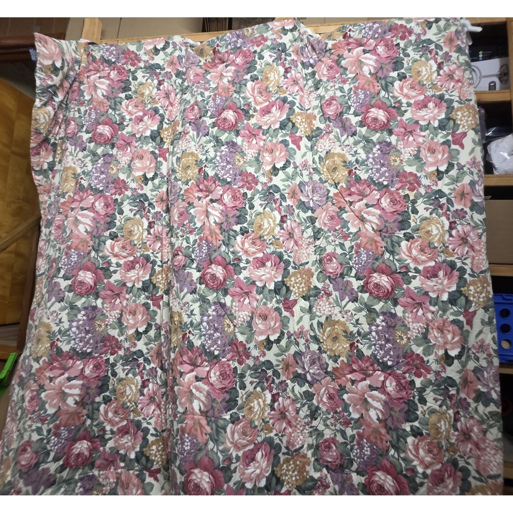Vintage Springmaid Floral Comforter Queen 90x94 Pink Purple Roses Cottagecore